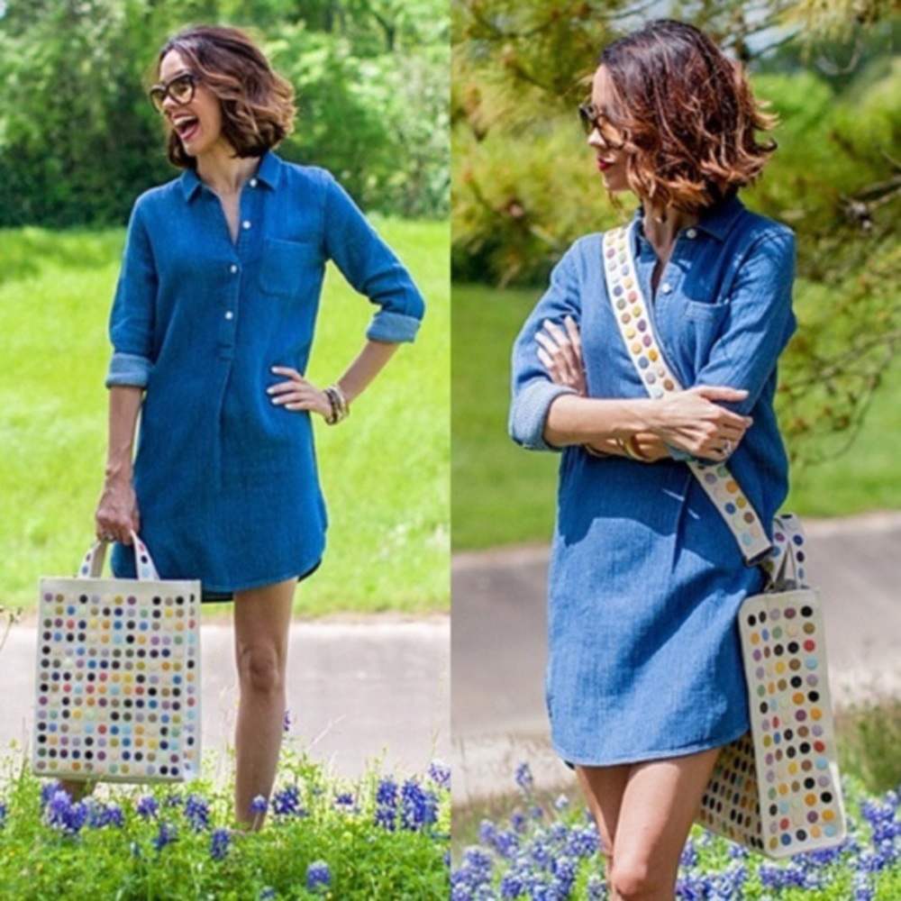 Madewell Chambray Blue Popover Shirtdress Size Small